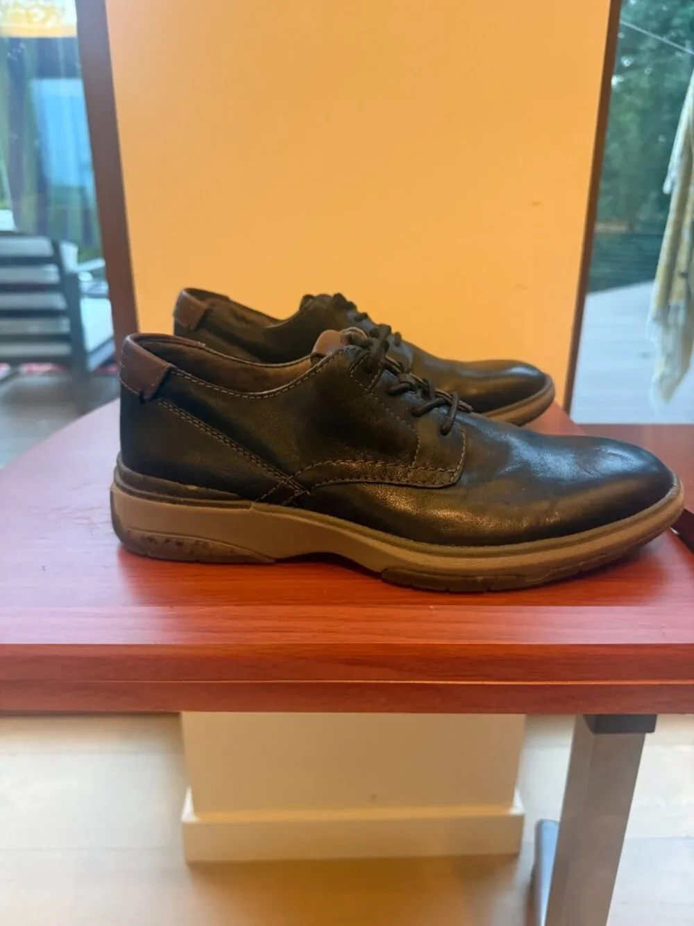 Men’s Earth Elements Bramwell Black Leather Lace Up Comfort Shoes Size 8.5